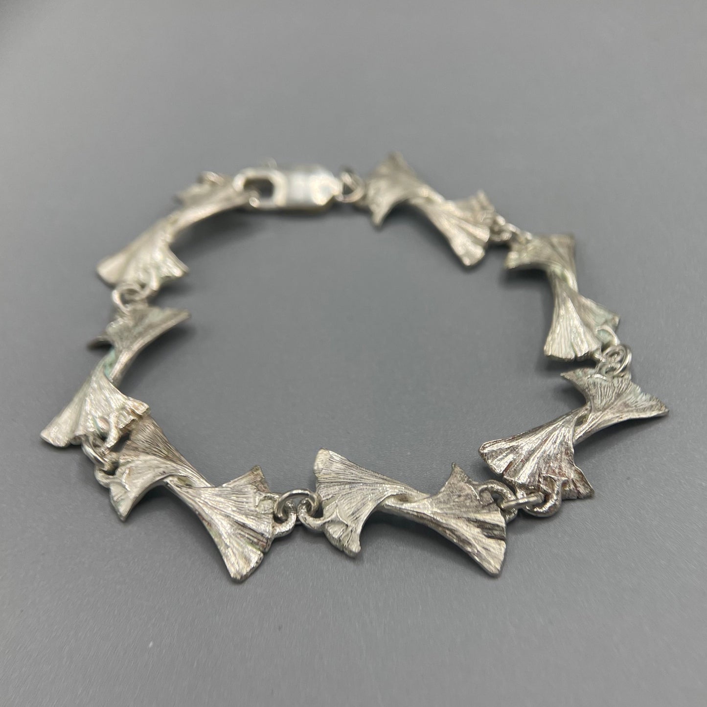 Tim Blades Silver Ginkgo Bracelet