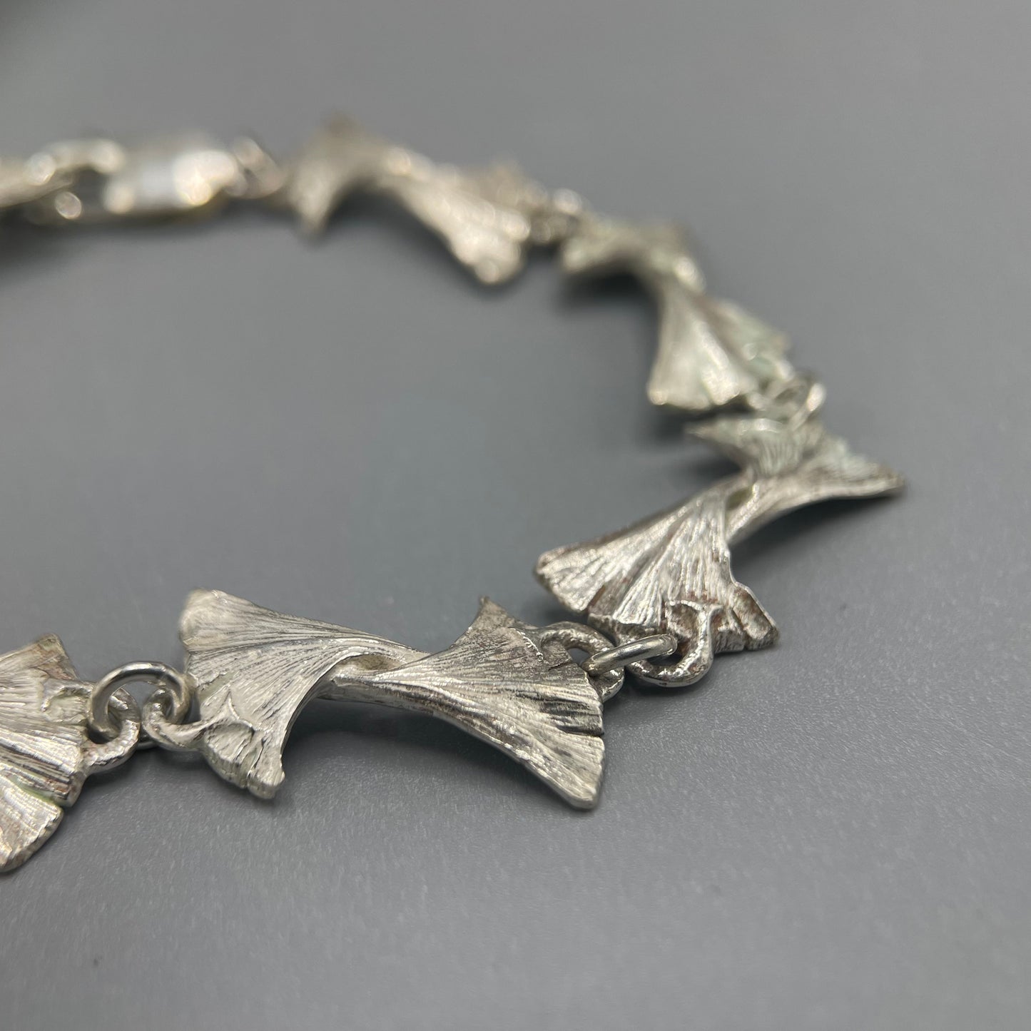 Tim Blades Silver Ginkgo Bracelet