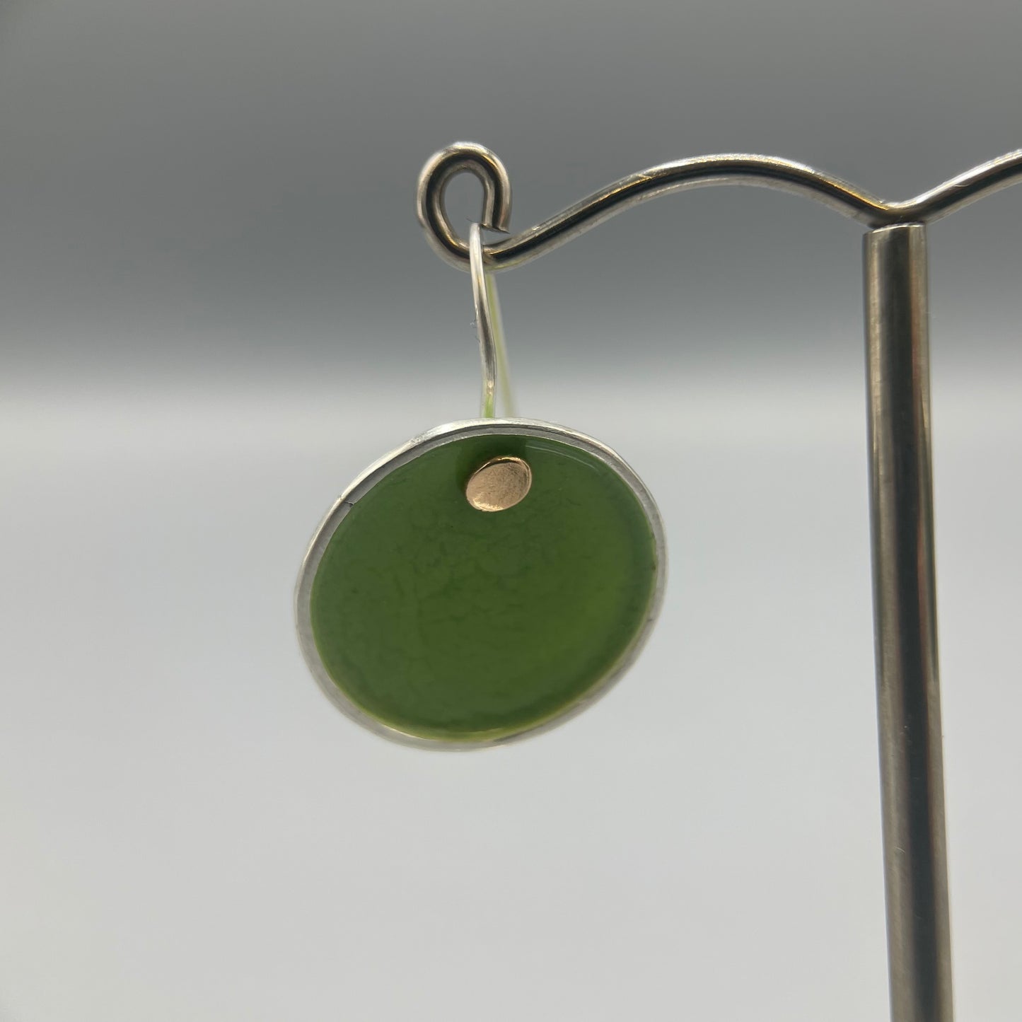 Anthony Feiler Enamel on sterling silver with 9ct gold Drop Earrings