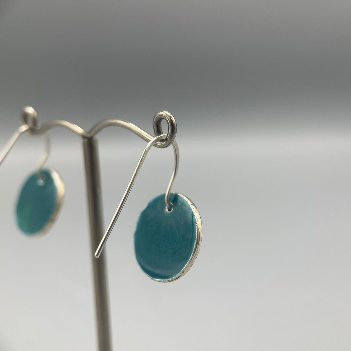 Anthony Feiler Enamel on sterling silver with 9ct gold Drop Earrings