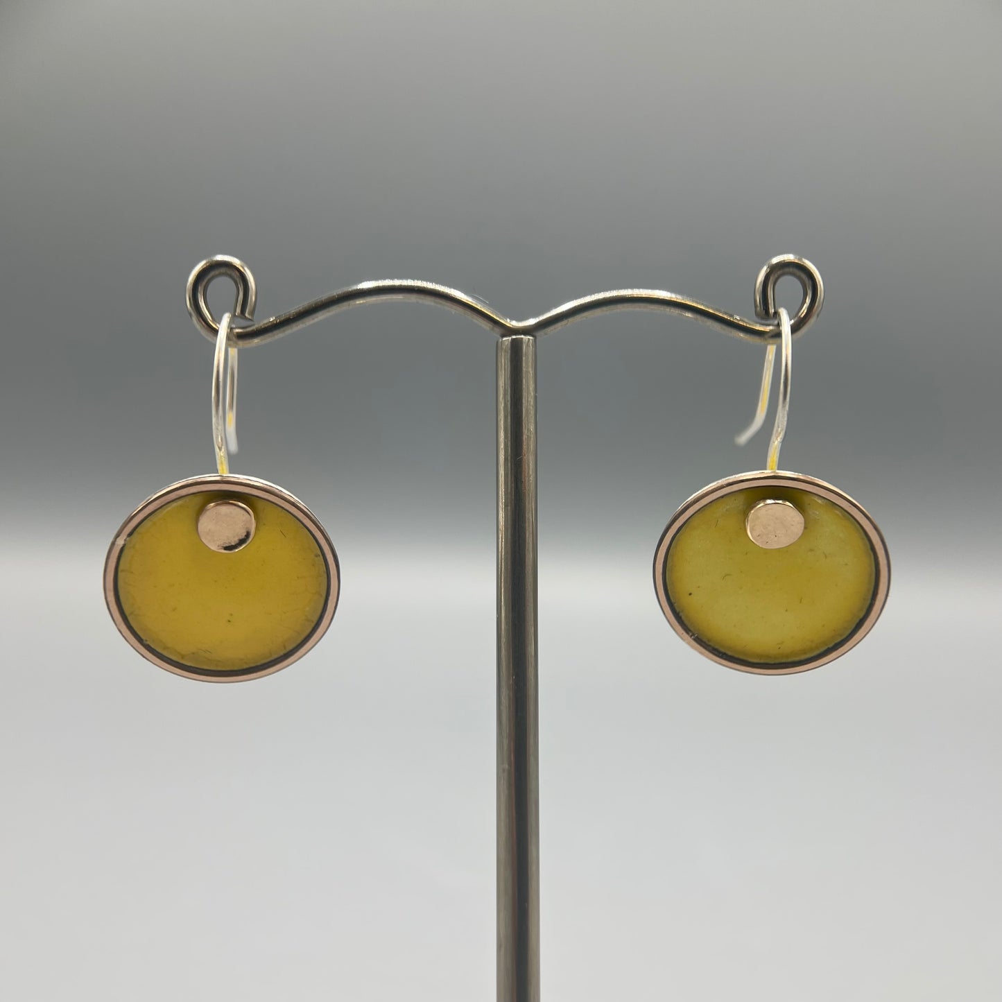 Anthony Feiler Enamel on sterling silver with 9ct gold Drop Earrings