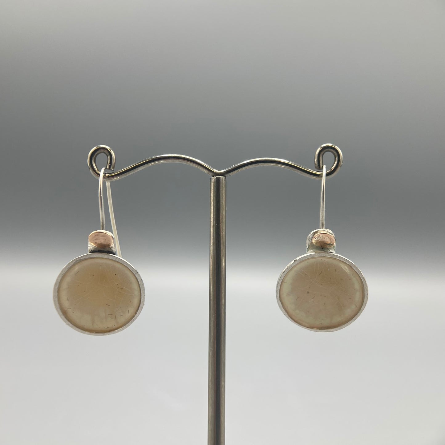 Anthony Feiler Enamel on sterling silver with 9ct gold Drop Earrings