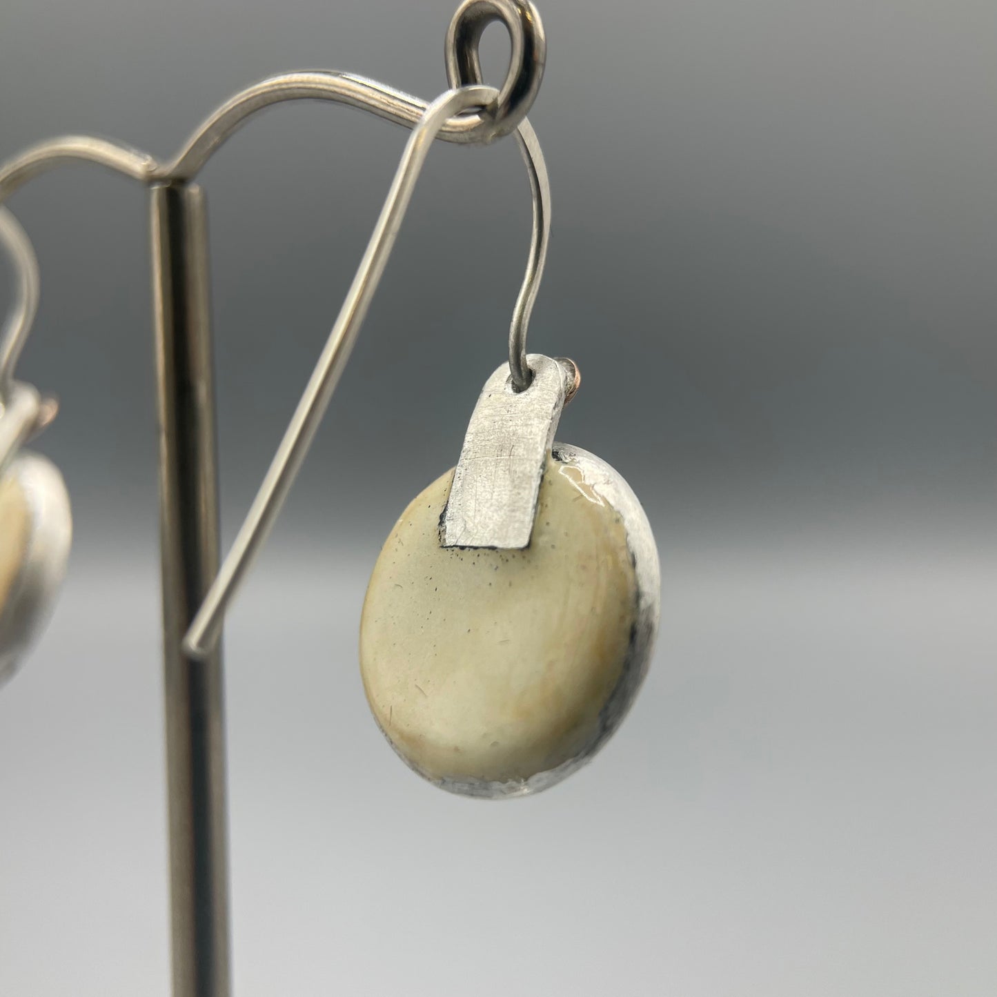 Anthony Feiler Enamel on sterling silver with 9ct gold Drop Earrings