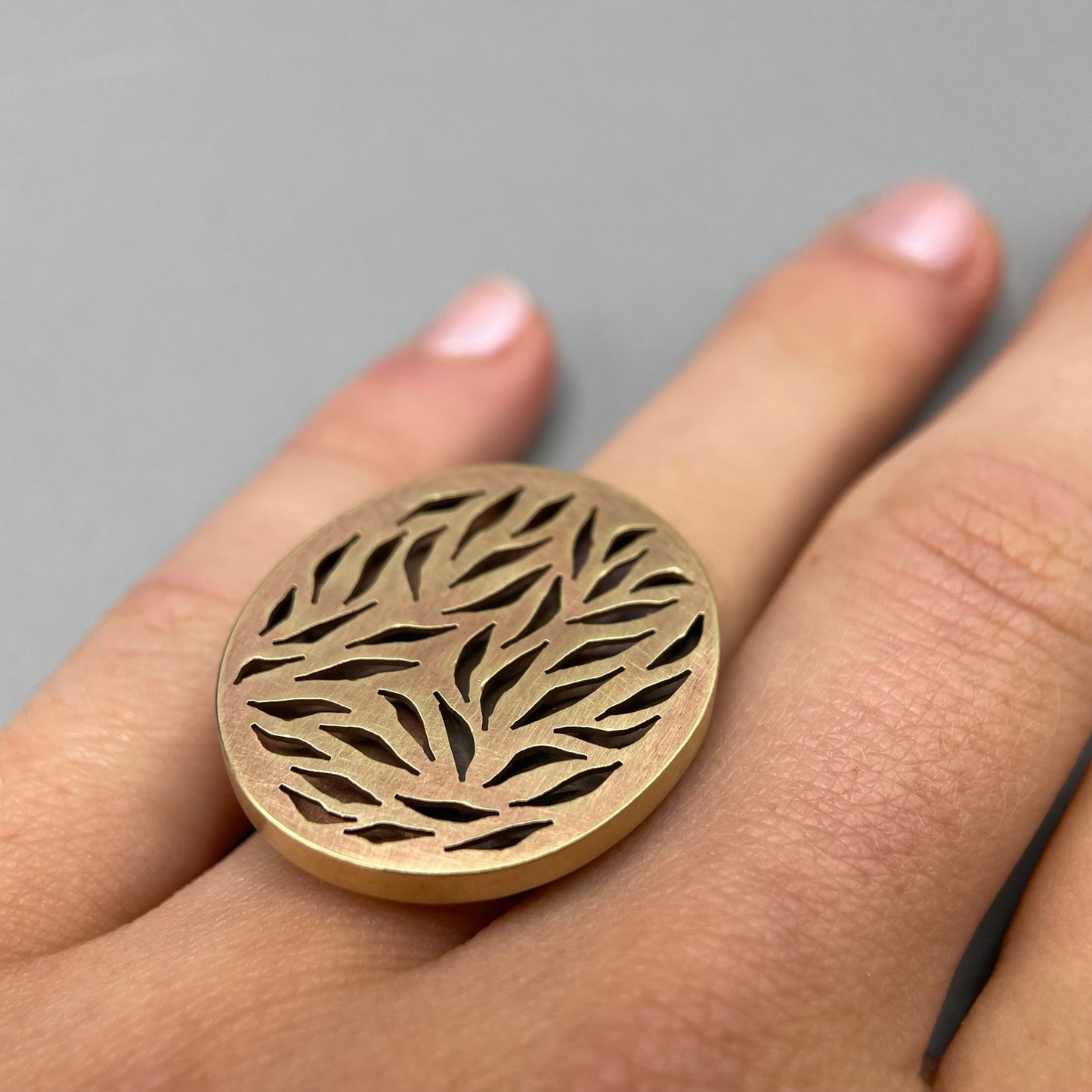 Papermetal Pierced Petals Large Oval Ring