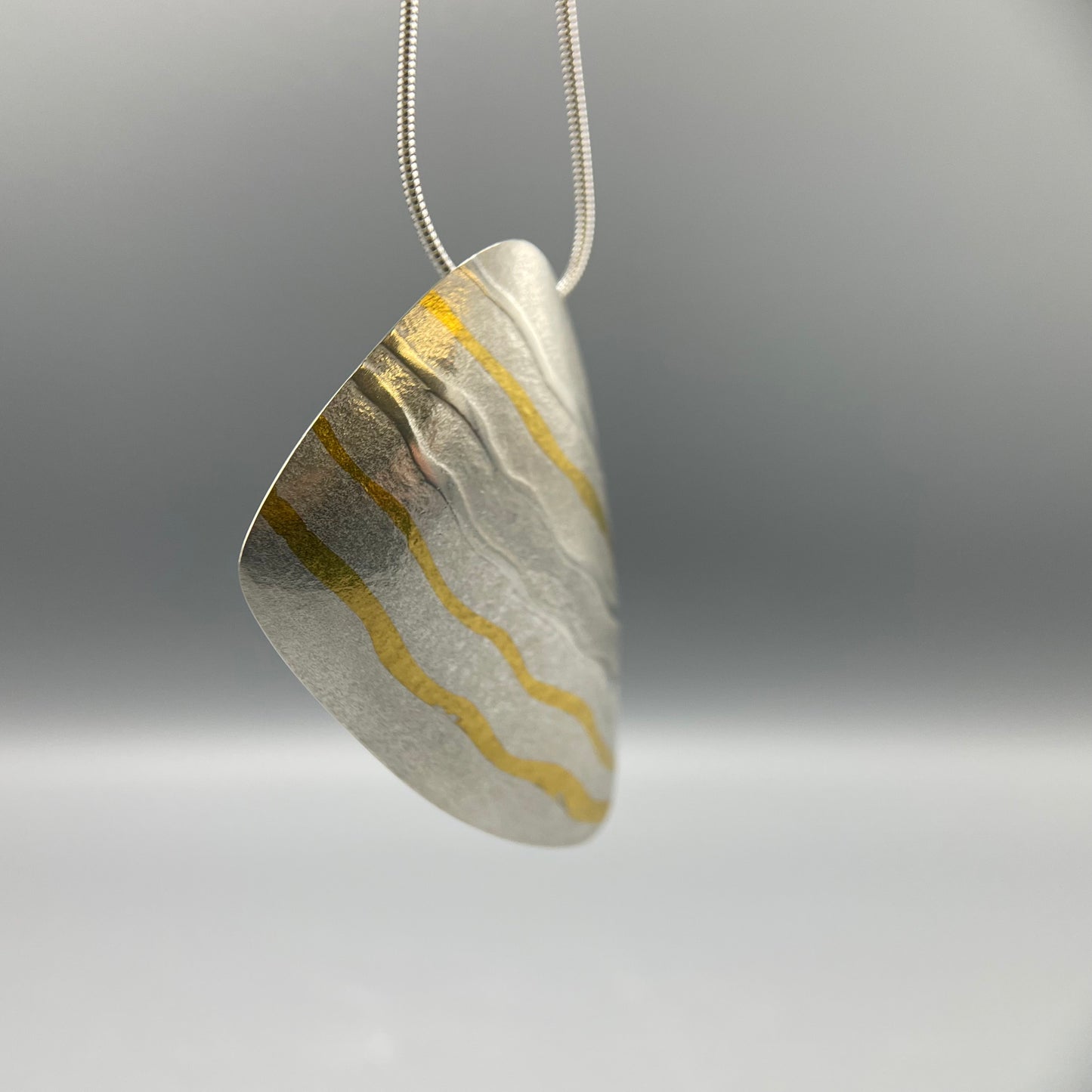 Sandra Elizabeth Satin Silver Shell Form Pendant