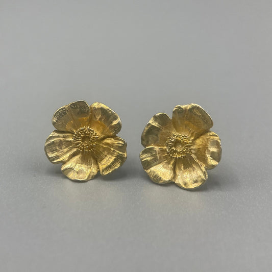 Tim Blades Gold Plated Flower Studs