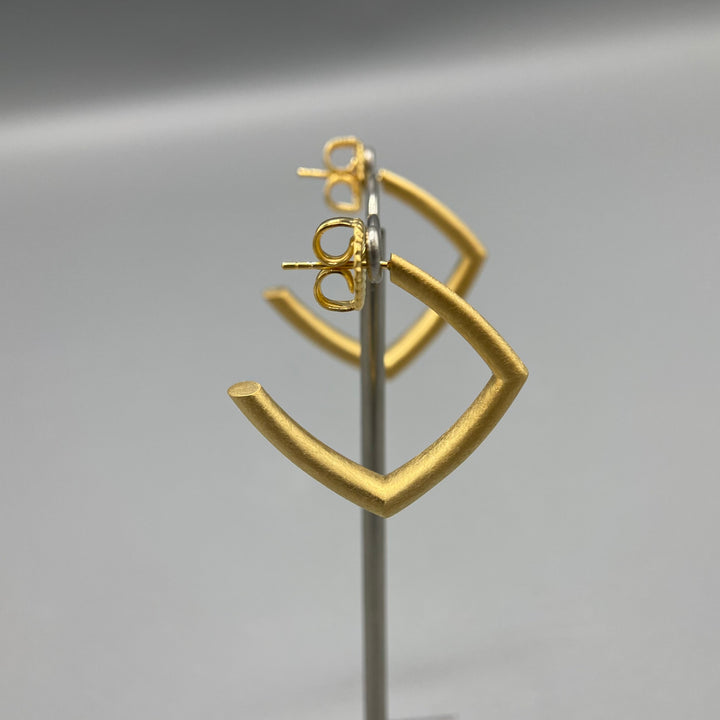 Sheng Zhang - 'Curved Curves' Rhombus Hoop Earrings