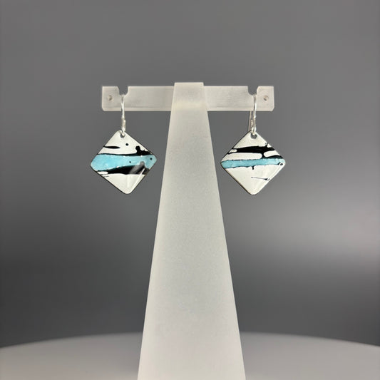 Judit Patkos – Blue Splash! Square Earrings