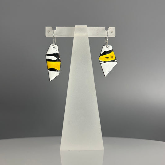 Judit Patkos – Yellow Splash! Angular Earrings