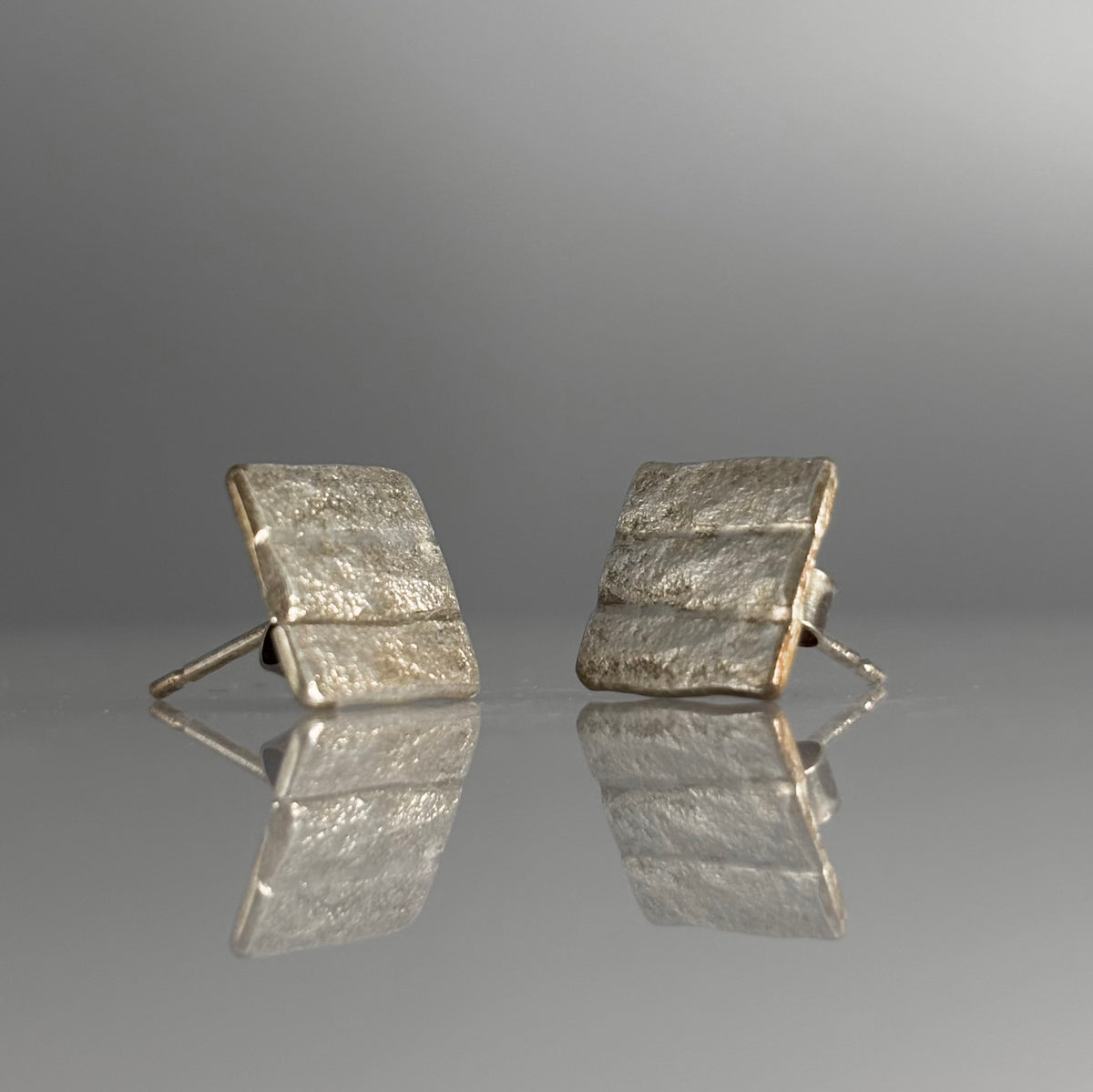 Anthony Feiler – Earrings: Textured Silver Studs