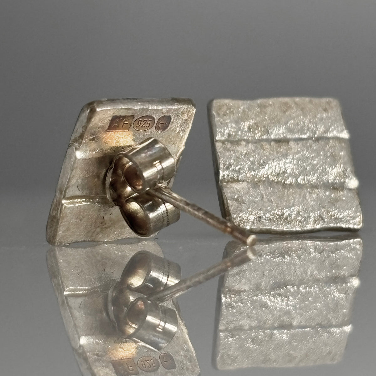 Anthony Feiler – Earrings: Textured Silver Studs