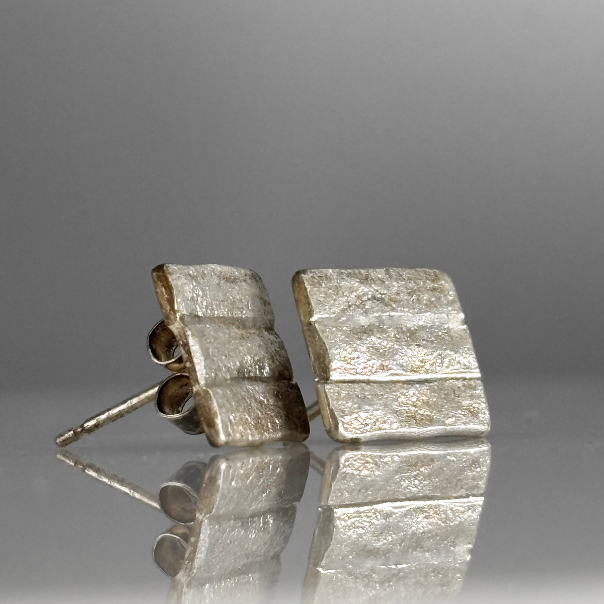 Anthony Feiler – Earrings: Textured Silver Studs