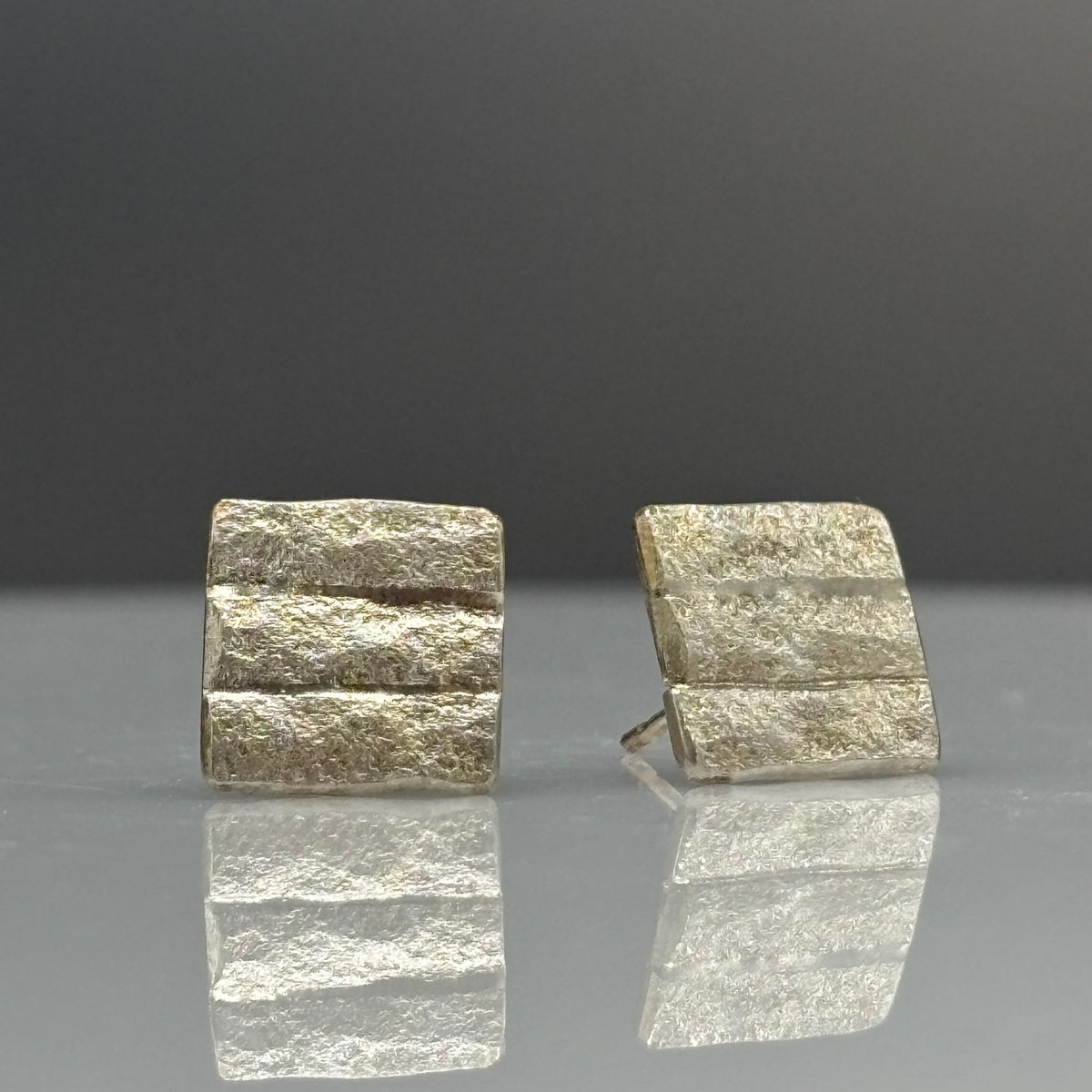 Anthony Feiler – Earrings: Textured Silver Studs