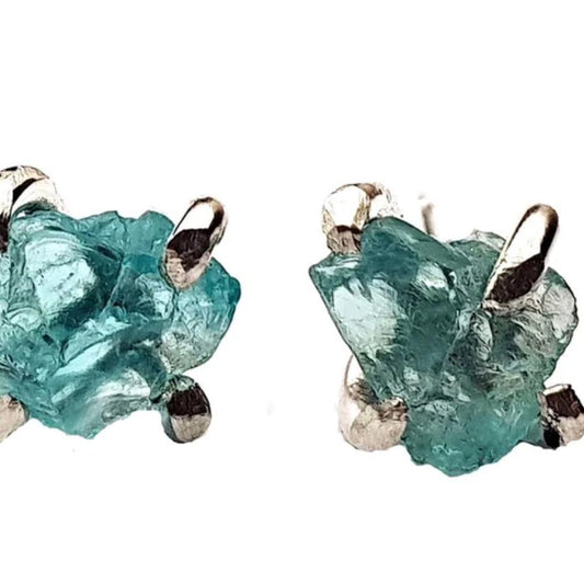 Caroline Stokesberry-Lee Raw Blue Apatite Earrings