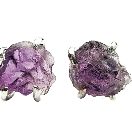 Caroline Stokesberry-Lee Raw Amethyst Earrings