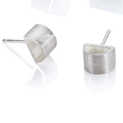 Emma Farquharson Small Silver Folded Studs