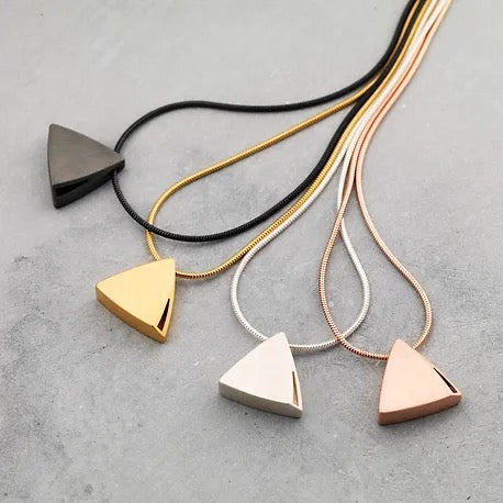 Sheng Zhang 'Curved Curves' Triangle Pendant