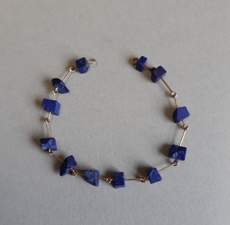 Anthony Feiler 9ct gold and lapis bracelet