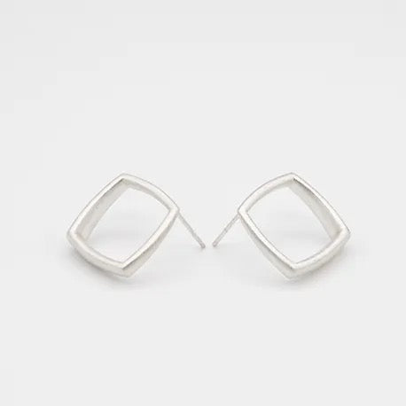 Sheng Zhang 'Curved Curves' Framed Rhombus Earrings