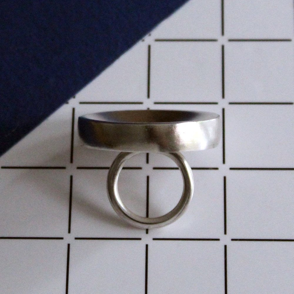 Poppy Norton Brushed Sterling Silver Moon Ring