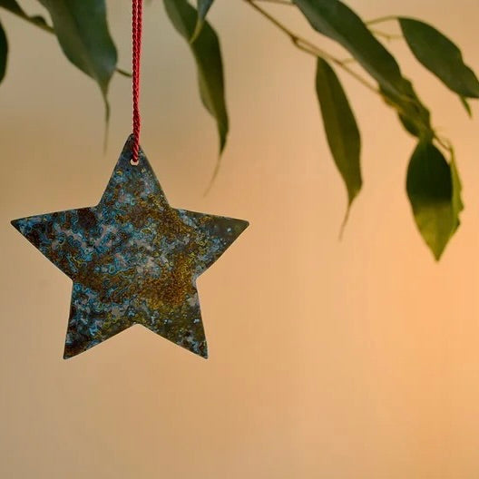 Stephanie Hopkins Patinated Copper Star Christmas Decoration