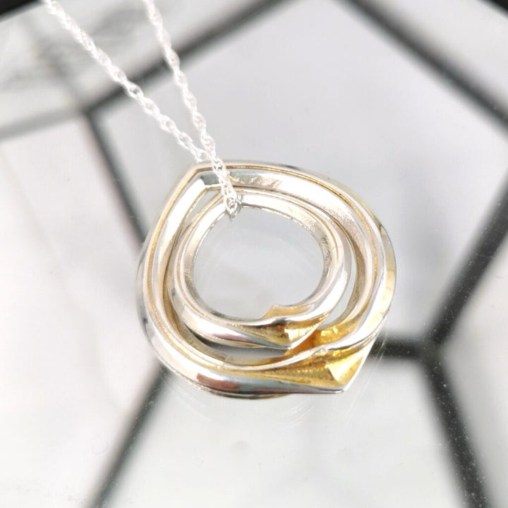 Alice Gow - Twist Flare Double Pendant - Silver (Gilt Contrast)