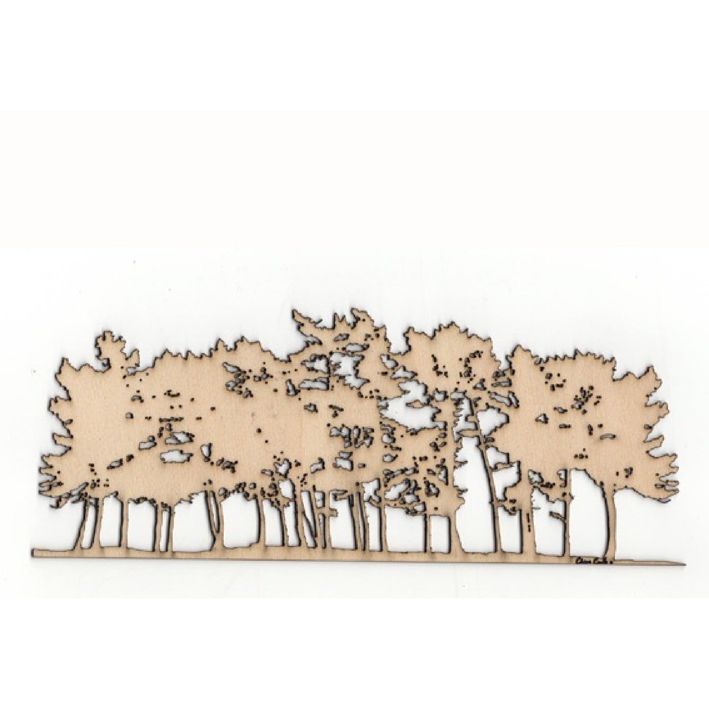 Clare Cutts 'Pine Tree Row' woodcut - Small