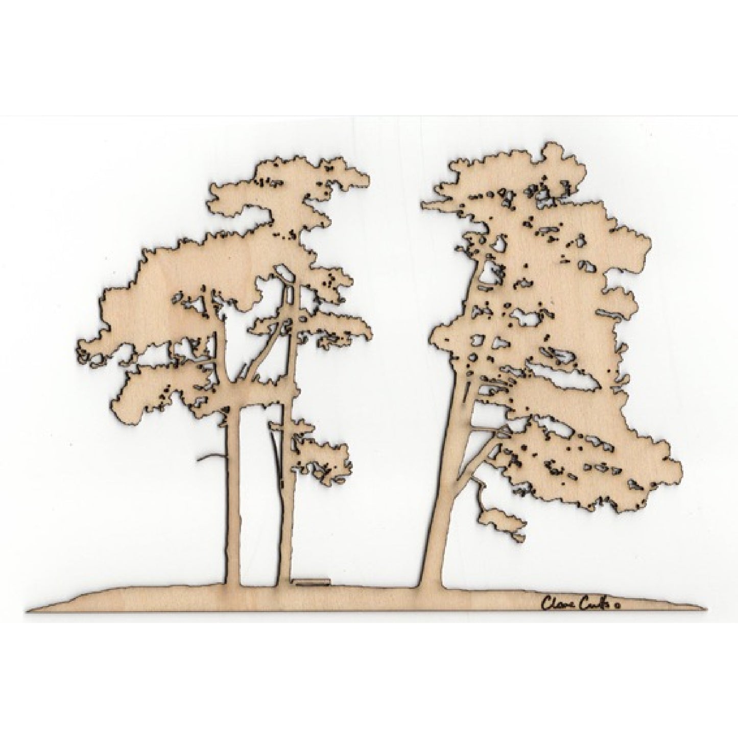 Clare Cutts '3 Sisters' tree wood cut - Small