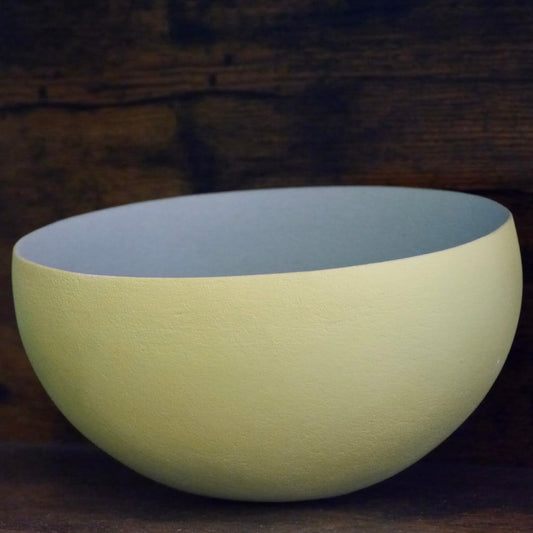 Maria Wojdat contrast bowl pale blue & yellow