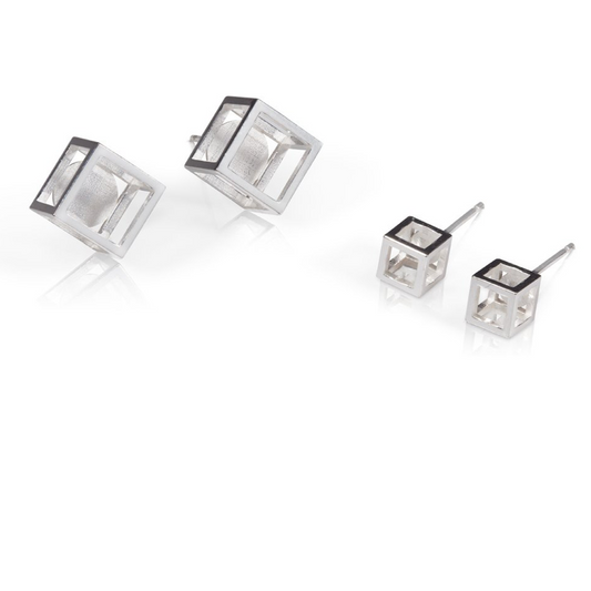 Emma Farquharson Small Silver Cube Studs